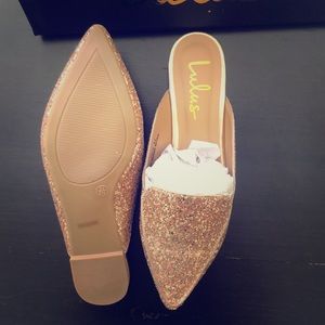 Gold Glitter Lulu slides